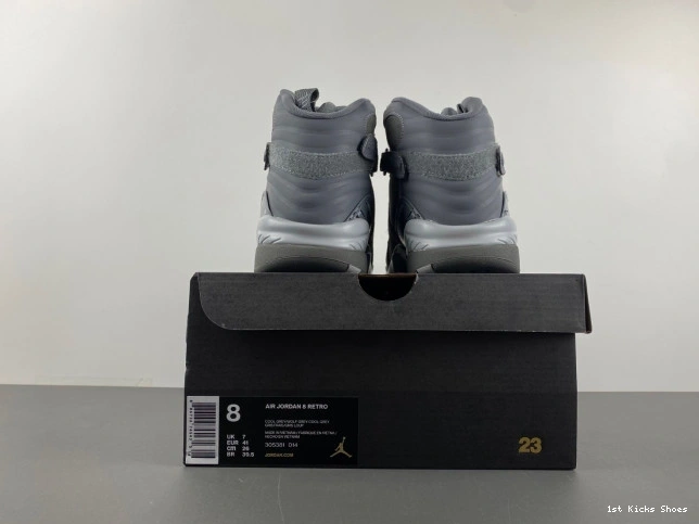 1st Kicks Shoes 8 Cool Grey 305381-014 Jordan Retro 0716